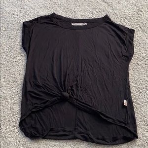 Black tie short sleeve top